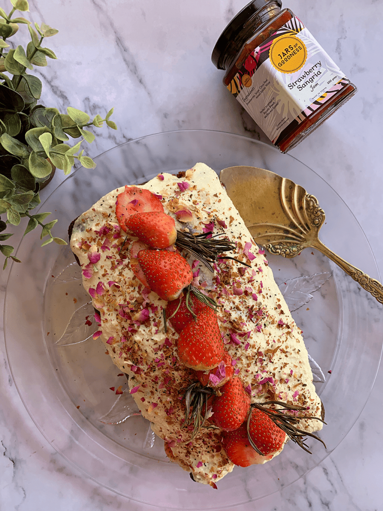 Strawberry Sangria and Rose Petal Victoria Sponge Cake